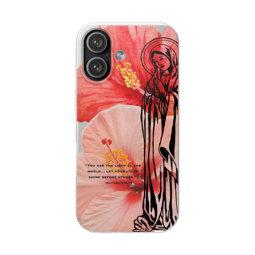 Floral Phone Case – 'You Are the Light of the World' Religious iPhone Cover