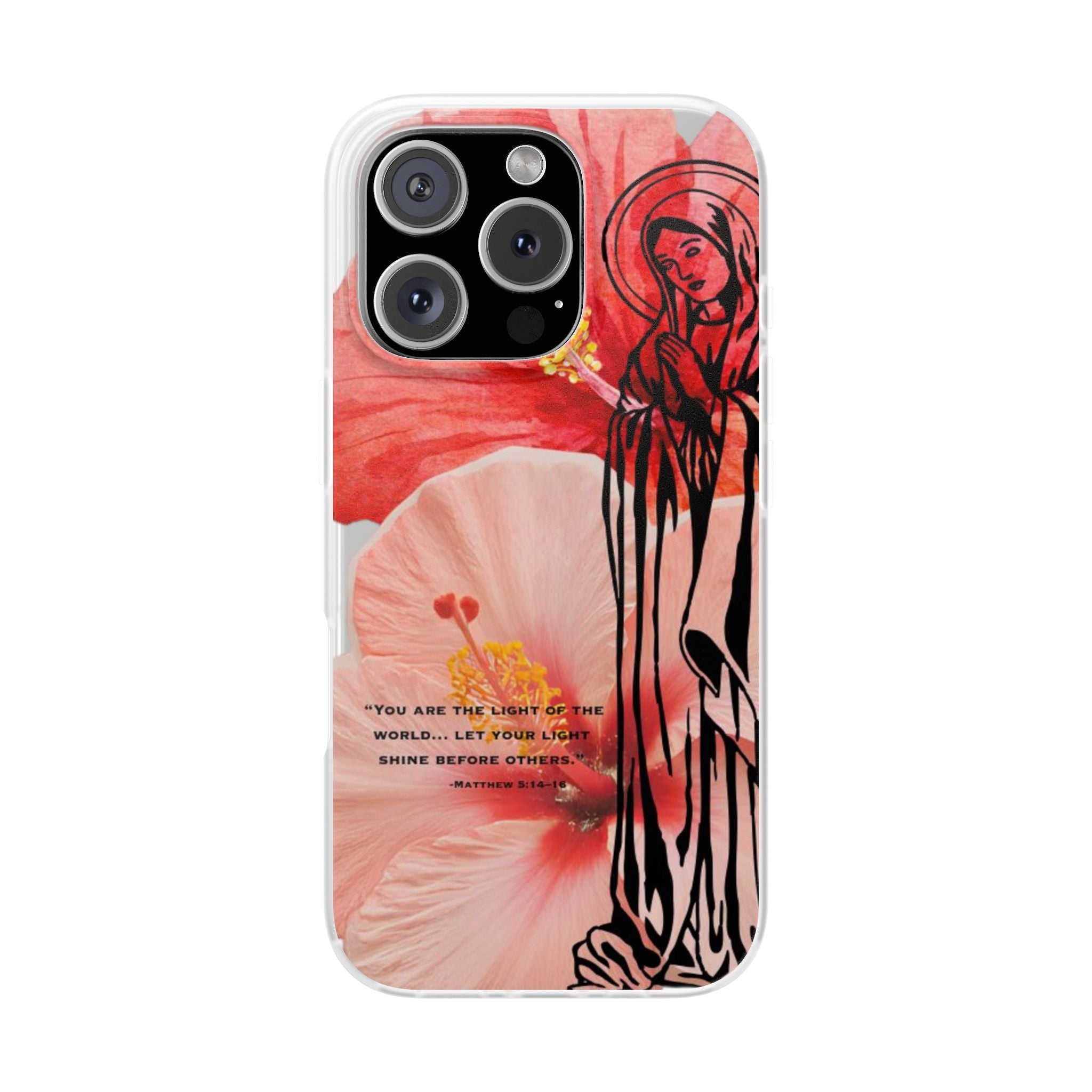 Floral Phone Case – 'You Are the Light of the World' Religious iPhone Cover
