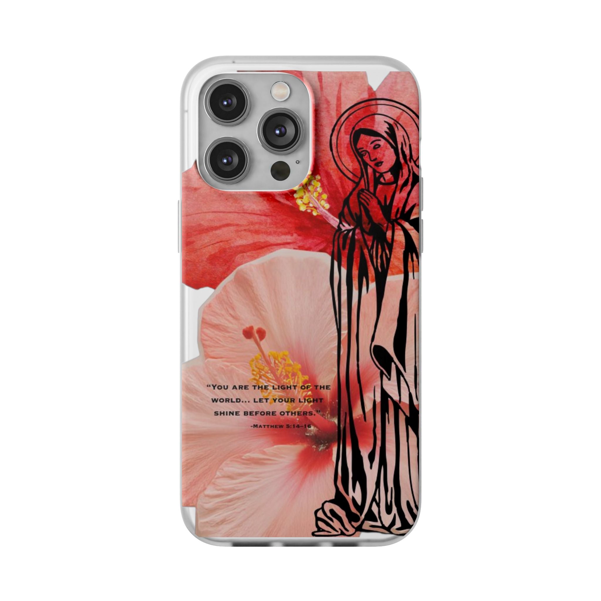Floral Phone Case – 'You Are the Light of the World' Religious iPhone Cover
